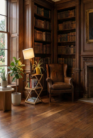 Zittende lezer houten lamp