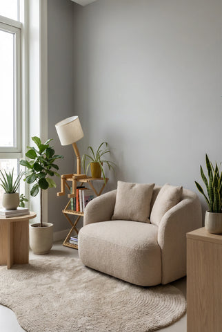 Zittende lezer houten lamp