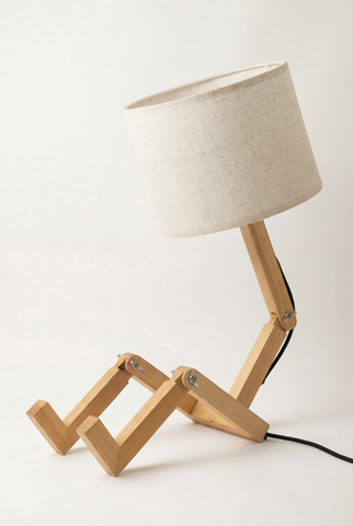 Zittende lezer houten lamp