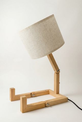 Zittende lezer houten lamp